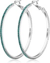 925 Sterling zilveren oorbellen Grote Rhinestone Hoop Oorbellen Big Cubic Zirconia Hoop Oorbellen Dunne Rhinestones Ronde Hoepel oorbellen voor vrouwen 20/30/40/50/60/70mm Sparkly Hoops met kristallen voor vrouwen