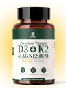 Vitamin D3 K2 5000IU 100mcg MK7, 120 Easy to Swallow Softgels | K2 D3 Vitamin Supplement with Magnesium Glycinate to Support Bone & Heart health, Calcium Absorption, Non-GMO, Gluten Free