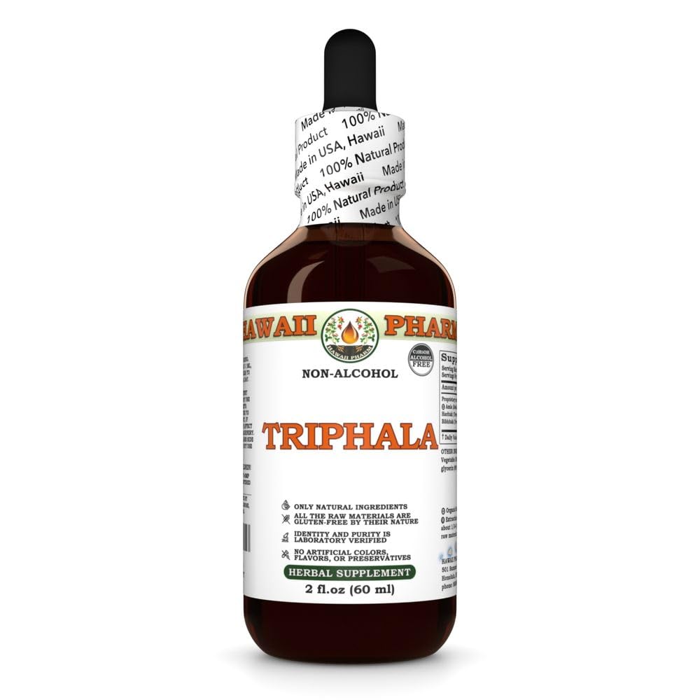 Triphala Glycerite, All Natural, Vegan, Lab Tested Alcohol-Free Liquid Extract - 2 fl.oz
