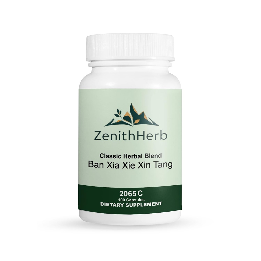 Ban Xia Xie Xin Tang Capsules, 200 Count | 5:1 Herbal Extract, Classic Herbal Blend, 100 Capsules/Bottle, 2 Bottles