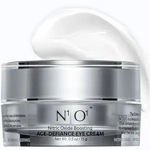 N1O1 Crème pour les yeux à défiance d'âge - Hydratant jour et nuit avec oxyde nitrique, acide hyaluronique, peptides complexes, céramides - Crème pour les yeux hydratants pour les cercles foncés, rides, lignes fines, puffines - 0,5 oz.