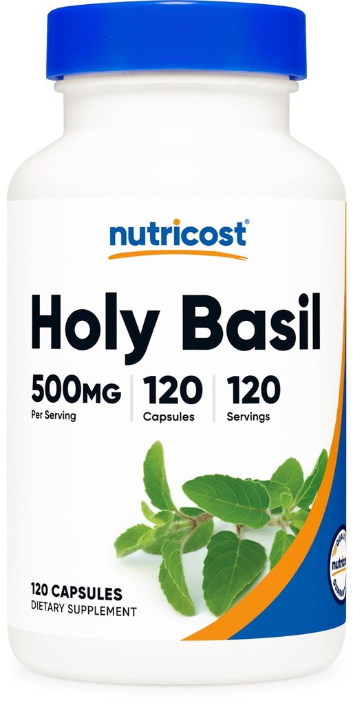 Nutricost Holy Basil Capsules 500mg, 120 Vegetarische Capsules - Glutenvrij, Non-GMO