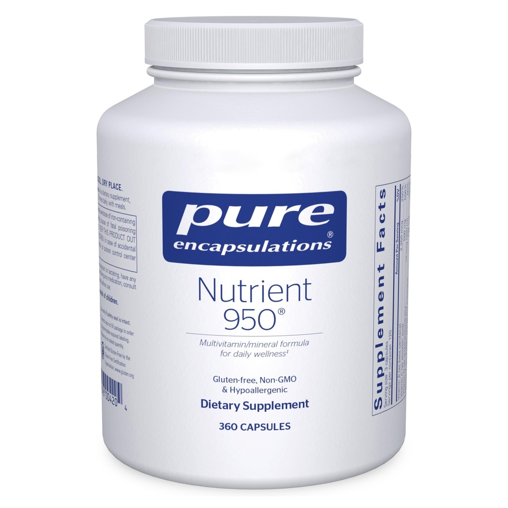 Encapsulations pures Encapsulations nutritives 950.00 Supplément minéral multivitamine pour soutenir les fonctions physiologiques et un mode de vie sain*
