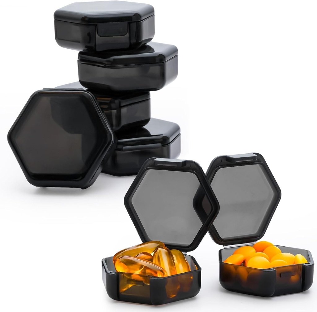 Kleine pil Box, 7 Packs Travel Pill Case, Portable BPA Gratis Mini Organizer voor Pocket Portemonnee, Dagelijkse Geneeskunde Vitamine Container, Visolie en supplement opslag