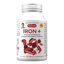 ANDREW LESSMAN Iron Plus 360 Capsules - 18 mg de fer, 100 % acide amino pur fer chélaté (glycinate, aspartate), plus vitamine C pour l'absorption accrue, petites capsules faciles à avaler, sans additifs