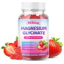 Magnesium Glycinate Gummies 400mg for Adults & Kids 4+, 60 Count | Magnesium Glycinate for Sleep, Muscle & Heart Support* | Sugar-Free, Vegan, Non-GMO, Gluten-Free, Strawberry Flavor