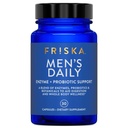 Supplément quotidien digestif et probiotique de FRISKA pour hommes, soutien naturel pour la santé digestive masculine, ballonnement, gaz, soulagement de l'indigestion, soutien de la santé des Guts, lactase et B-vitamines, 30 capsules