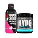 PROSUPPS L-Carnitine 3000 Stimulant Free Liquid Shots (31 Servings, Dragon Fruit) en Hyde Max Pump Pre-workout voor mannen en vrouwen (20 Servings, Blue Razz) Bundel
