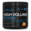 PEScience High Volume Stim-Free Pre Workout Pump Powder, Nitric Oxide Booster met L Citrulline & L Arginine Nitraat, Non-Stim Preworkout voor mannen en vrouwen, 36 Scops, Sour Peach Candy