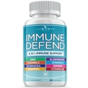 8 en 1 Immune Defense Support, Supplément Immunity avec Echinacea Zinc 50mg, Vitamine C, D3 5000 UI, Curcumine curcuma et gingembre, Echinacea - pour les enfants adultes (1 Pack)