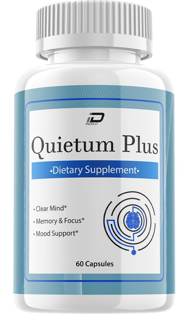 Quietum Plus Brain Supplement Capsules – All-Natural Maximum Strength Formula for Enhanced Memory and Focus Pills, QuietumPlus Support and Reviews (1 Pack – 60 Capsules)