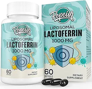 Liposomale Lactoferrine 1000 mg - Hogere Absorptie - voor IJzer Absorptie & Immuunfunctie Lactoferrine Supplementen voor Volwassenen, 60 Softgels (3 Flessen)