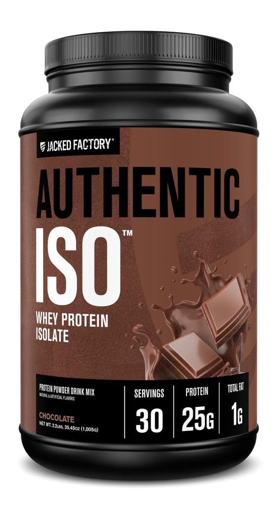 Ge Jacked Factory Authentic ISO Grass Fed Wei Proteine Isolaat Poeder - Low Carb, Niet-GMO Muscle Building Protein w/No Fillers, Post Workout Herstel, Chocolade