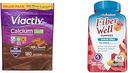 Supplément Viactiv Calcium Plus Vitamine D Mâches molles, Brown, Chocolat Lait, 180 Count & Vitafusion Fibre bien Supplément sans sucre, Pêche, Fraise et BlackBerry Aromatisé