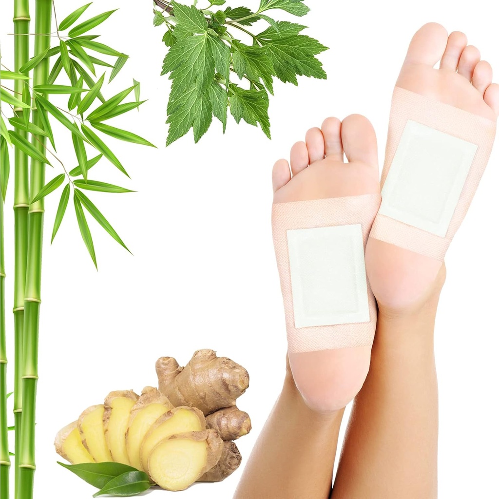 Lymfatische Drainage Ginger voetpads 50 Pads - Gemberolie voet Patches Diep reinigen Slaapmiddelen verlichten stress en vermoeidheid verbeteren slaapkwaliteit