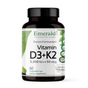 EMERALD LABS Vitamine D3+K2 - Vitamine D & VitalDelta MK-7 voor Bone Health & Heart Support* - Vegetarische, Glutenvrije, klinische potentie - 60 plantaardige capsules