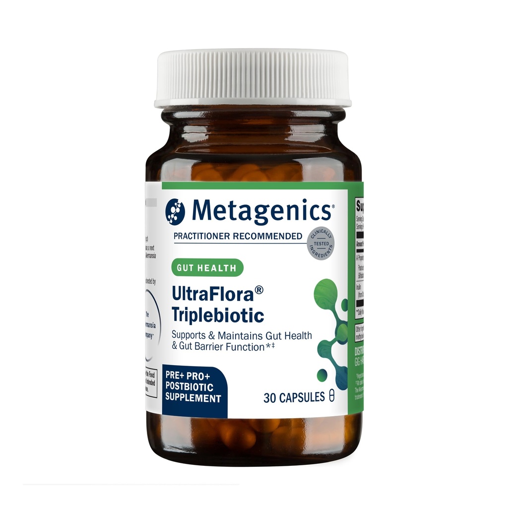 Metagenics UltraFlore Triplebiotic - Shelf-Stable Digestief Supplement met Akkermansia voor Gut Health, Microbiome & Immune Support* - Bevat Prebiotic, Probiotic & Postbiotic - 30 Capsules