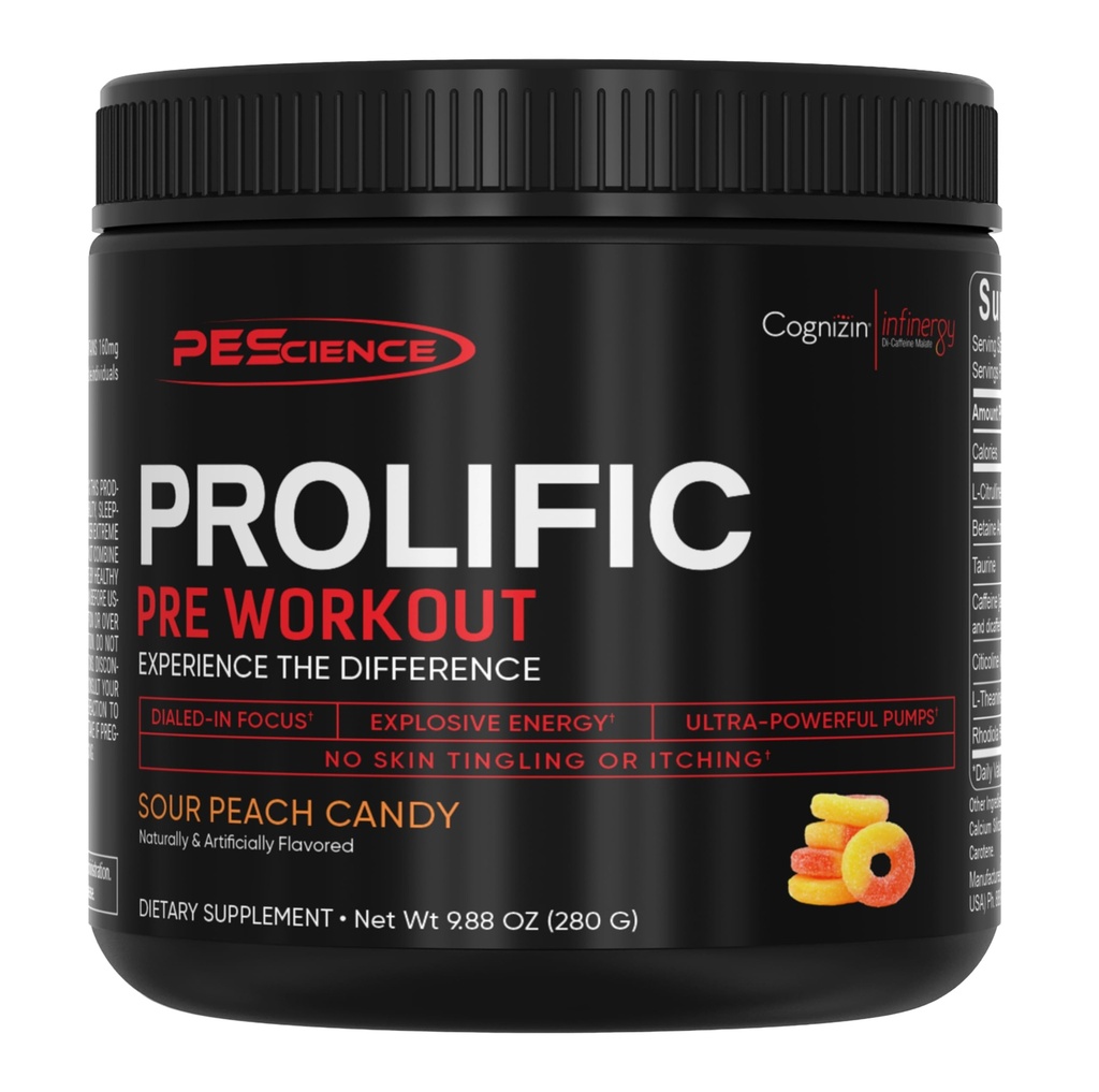 PEScience Prolific Pre Workout Powder for Men & Women with L-Citrulline Nitric Oxide Booster, Energy Powder & Nootropic for Focus 