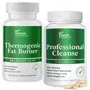 DR VITAMINE OPLOSSINGEN Thermogenic Fat Burner and Detox Cleanse Bundle - 15 dagen reiniging voor gewichtsmanagement, Gut Health en Bloating Relief - 90 capsules