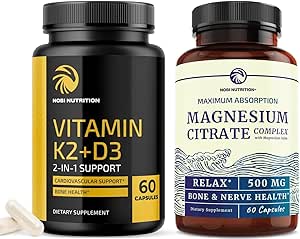 Vitamine D3 K2 5000 IE (60ct) & Magnesium Citroen 500 MG (60ct) 