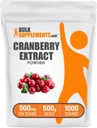 BulkSupplements.com Cranberry Extract Powder - Cranberry Flavoring Powder, Sourced from silicon Macrocarpon Fruit - Vegan & Glutenvrij, 500mg per Serving, 500g (1.1 lbs) (Pack of 1)