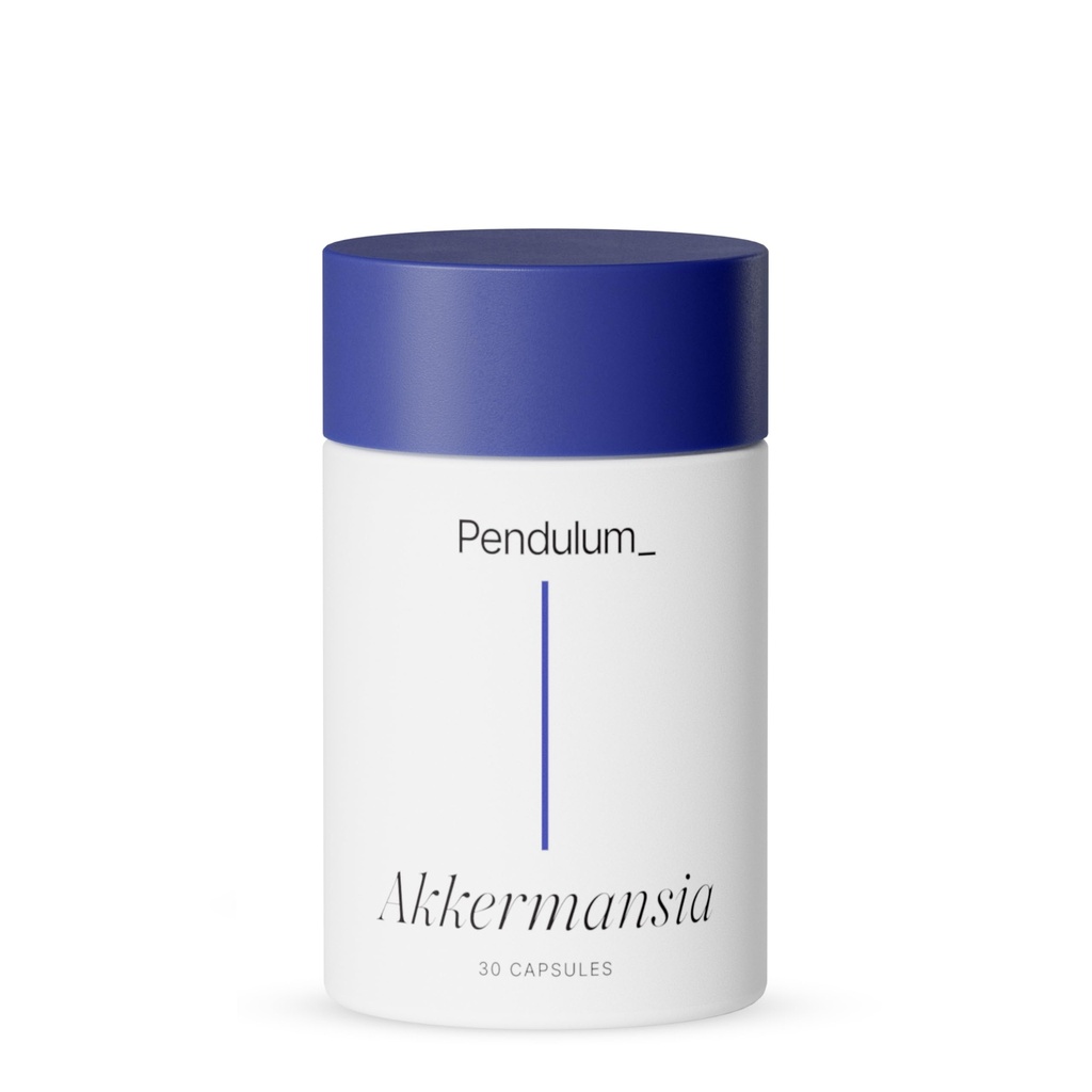 Pendulum Akkermansia Probiotic with Prebiotic Fiber - Increases GLP-1 Production, Delayed Release, Third-Party Tested, 100M AFU Live Strain for Gut Health for Men & Women (30 Capsules, 1-Pack)