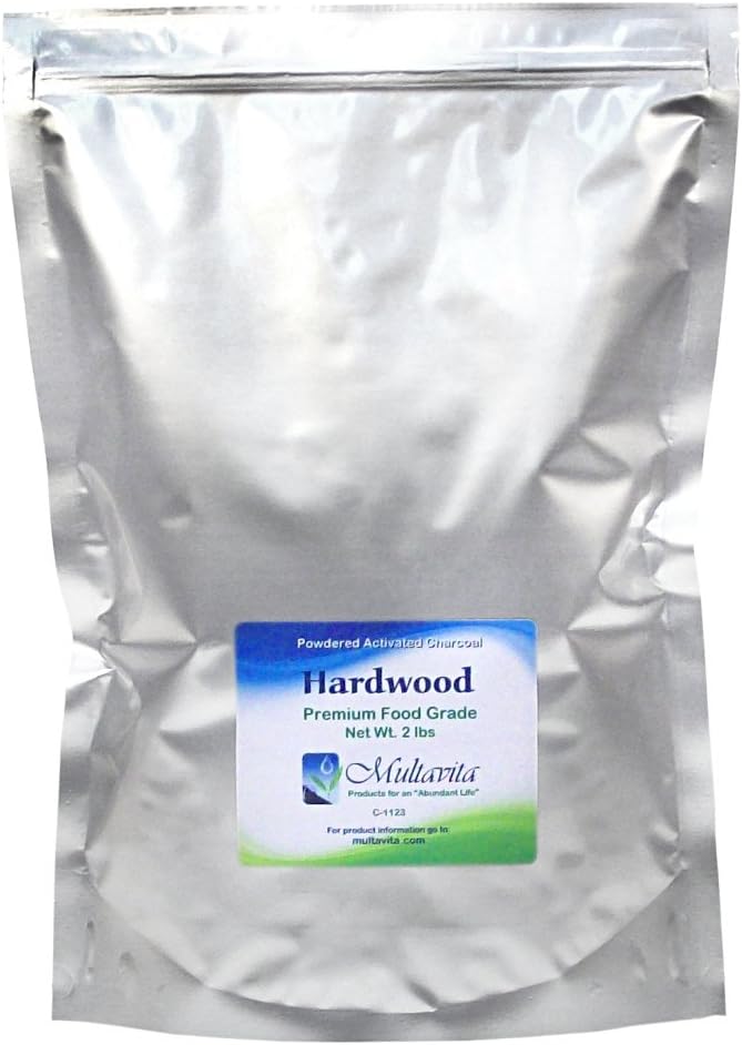 2 lb Poudre de charbon activé en bois franc dans un sac mylar
