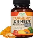 Kurkuma Curcumine Supplement 2600mg - met biologische gember & kurkuma, 95% Curcuminoïden, BioPerine Black Pepper voor beste absorptie, Nature's Vegan Joint Support, Non-GMO, gebotteld in de VS - 60 capsules