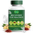 Zafira Organic Recovery Foundation Support, Organic Saffron Extract, Myo-Inositol, Ginger Root, Magnesium, Vitamins D3, B12 & C, Vegan Non-GMO Daily Wellness Supplement for Men & Women, 60 Count.