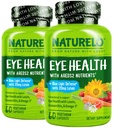 NATURELO Vitamines oculaires - AREDS 2 Formule Nutriments avec Lutéine, Zeaxanthine, Vitamine C, E, Zinc, Plus DHA - Supplément pour Yeux secs, Vision saine, Soutien oculaire - 60 Capsules Vegan (Paquet de 2)