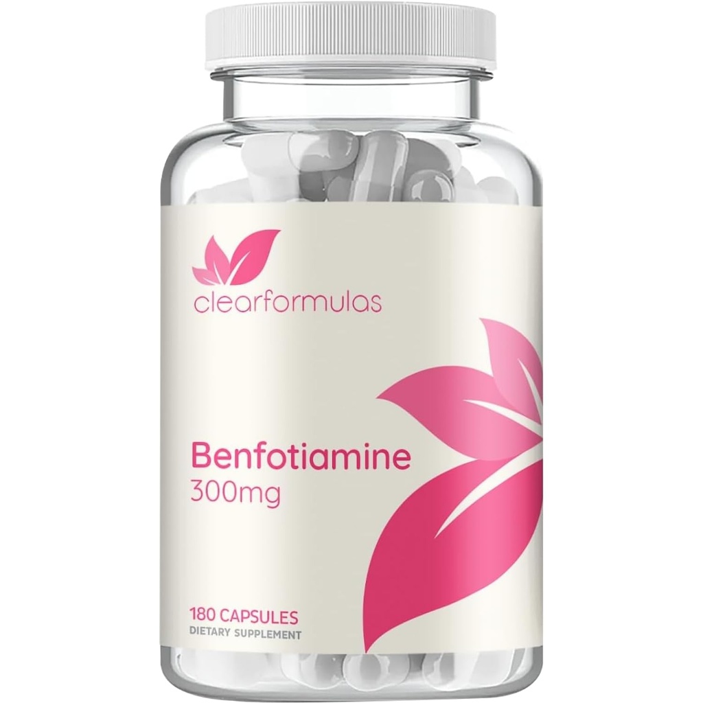 Hoge absorptie Vitamine B1 Benfotiamine 300 mg - Benfotiamine Supplement voor Glycation Hart en zenuwondersteuning - Veganistisch Non-GMO en Glutenvrij vet Oplosbaar Thiamine B1 Supplement (180 porties)