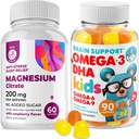 Omega3 Gummies voor kinderen met Omega 6&9 en Magnesium Gummies - DHA Kinderen Hersensupplement voor Hart- en Visie Ondersteuning 