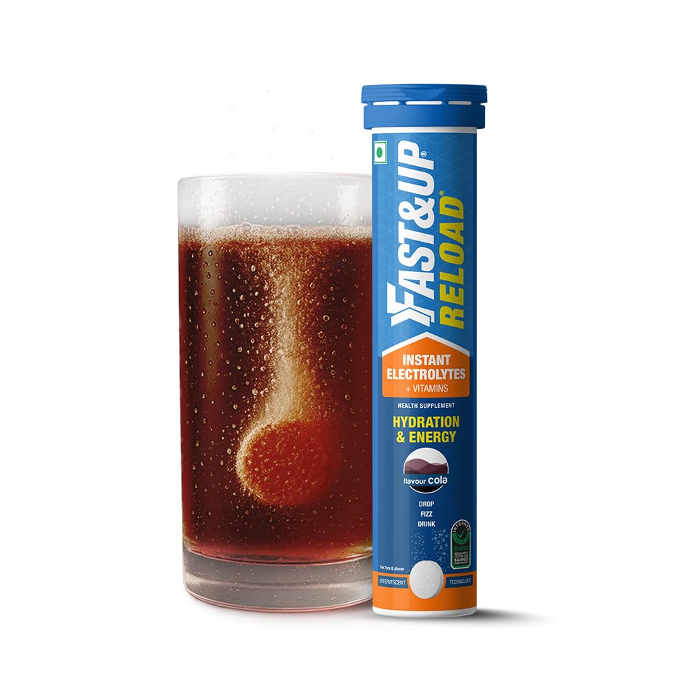 Fast&Up Reload Electrolyte Instant Energy and Hydration Drink - 20 Effervescent Tablets - Cola Flavour