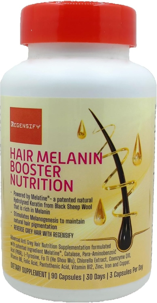 REGENSIFY Hair Melanin Booster Nutrition [Anti Grey Hair Supplement for Men & Women 