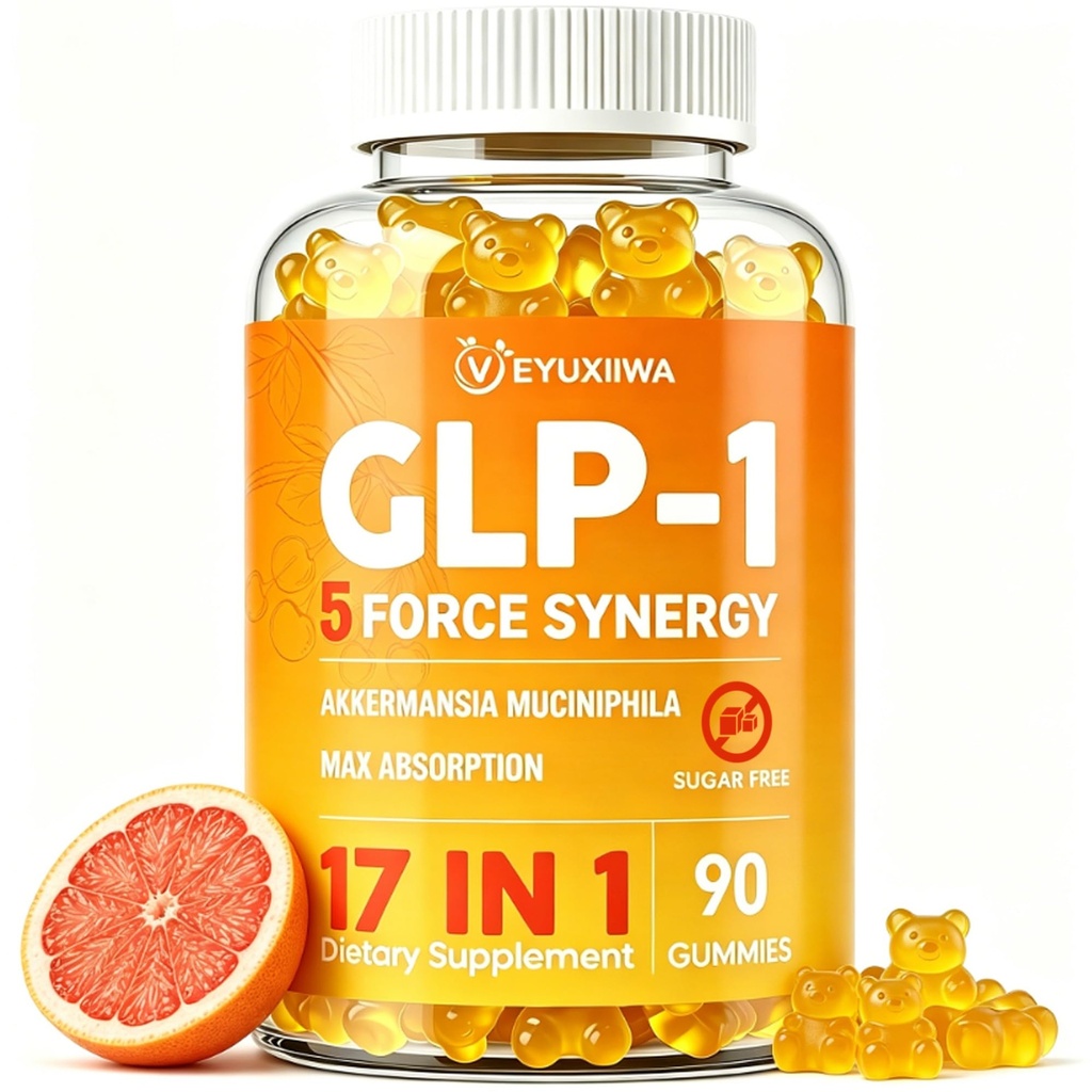 GLP-1, GLP-1 Berberine Gummies with Akkermansia Probiotic, 90 Counts (Yuzu)