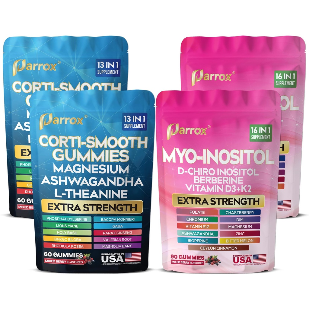 Cortisol & Myo-Inositol Gummies, Berberine, Soothe & Smooth, 2 Pack