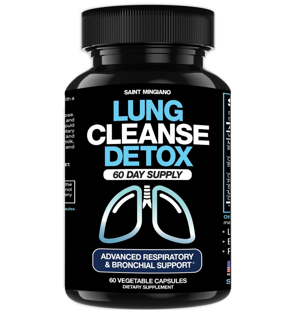 Lung Cleanse Detox, 60 jours Cleanse - Soutient la santé pulmonaire dans les systèmes bronchiaux et respiratoires - Arrêter et arrêter de fumer Aides - Detox à base de plantes pour les poumons