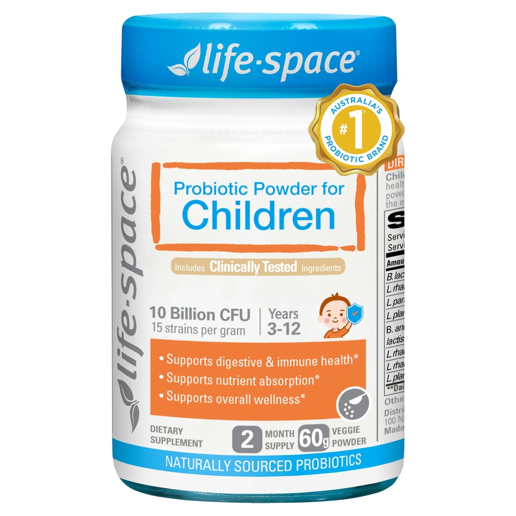 Life-Space Probiotic voor kinderen 3-12 jaar,10 miljard CFU & Multi Stain, verbeteren Appetite for Relieve Picky, Boost Digestieve Gezondheid & Immune, Ondersteuning van kinderen totale gezondheid, 60 Gram