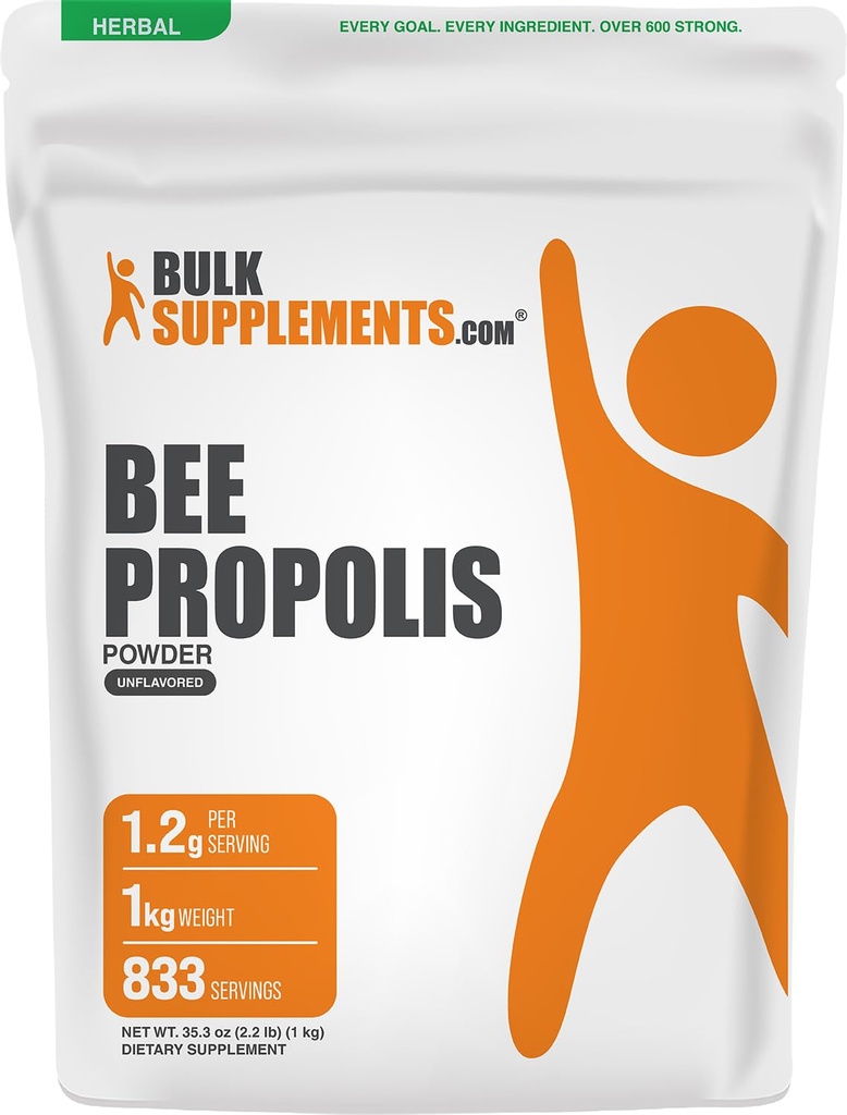 BulkSupplements.com Bee Propolis Powder - Bee Therapy - Anti Alcohol Supplement - Bee Pollen Powder - Vital Honey For Men - Propolis Extract ​(1 Kilogram - 2.2 lbs)