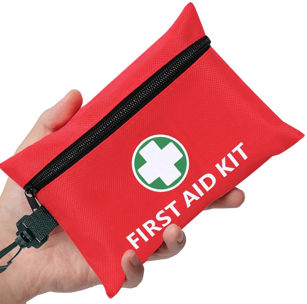 Mini First Aid Kit - 147 Piece Small First Aid Kit,with Rotatable Buckle Ideal for Cars, Schools, Sports, Homes, Travel, Camping, Hiking ﻿