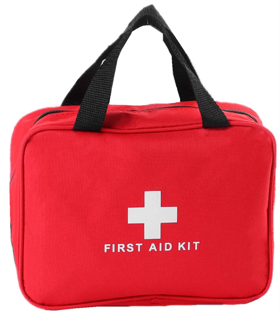 Nylon First Aid Empty Kit Compact and Lightweight First Aid Bag for Emergency at Home, Office, Car, Outdoors, Boat, Camping, Hiking (Bag Only) (Red 9.8x7.1x3.1inch/25x18x8cm)