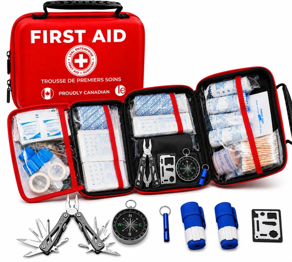 LEAL First Aid 400 Piece First Aid & Survival Kit, Camping, Car, Home