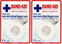 Band-Aid First Aid Non-Irritating Paper Tape 2.5cm x 9.1m 2 Pack