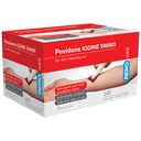 AEROWIPE 10% Povidone Iodine Swabs, antiseptic wipes for pre‑procedure skin cleansing, alcohol free, individually wrapped 2 ply pads for consistent coverage, 60 mm x 33 mm, box of 100