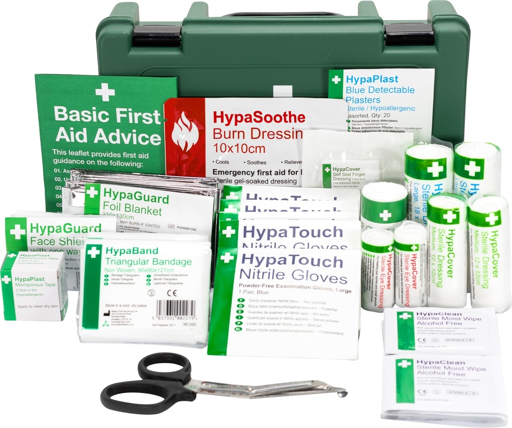 Safety First Aid Group K3170SM Economy Catering Kitchen First Aid Kit, Small Fully-Stocked 1-10 Persons British Standard