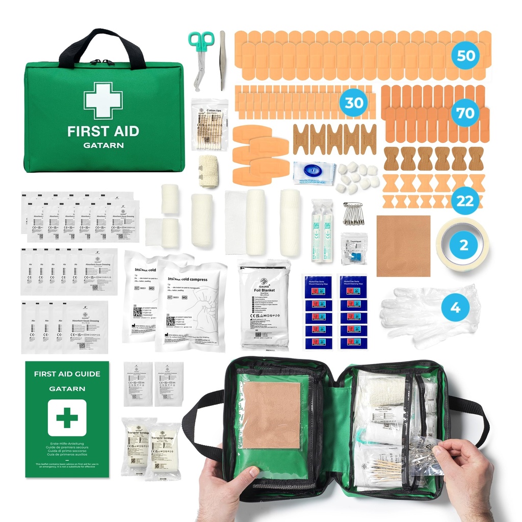 GATARN Piece First Aid Kit Bag 320, x Instant Cold Ice Packs