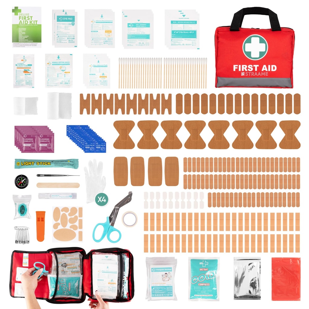 Straame 309-Piece First Aid Kit – Comprehensive Medical Emergency Set for Home, Travel, and Workplace – Compact and Portable First Aid Box