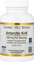 California Gold Nutrition Antarctic Krill Oil, Ultra-High Omega-3 met Astaxanthine, Natuurlijke Aardbei & Citroensmaak, Niet GGO, Glutenvrij, 500 mg, 120 Vis Gelatine Softgels, 2 Pack