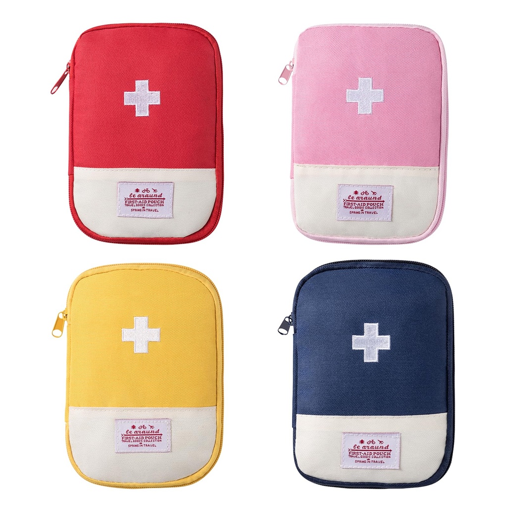 JSTHHTT Portable First Aid Kit for Travel – 4 Pieces Mini Empty Medical Bag – Portable Medication Holder
