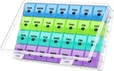 Danying XL Maandelijkse pil Organisator 1 keer per dag met stof-Proof geval, Extra Large 4 weken Pillendoos Een keer per dag, 28 dagen Pillen Container 1 per dag, Wekelijkse Vitamine Case, Dagelijkse Medicine Organisator